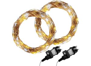 4048821770319 - 2Set 50 led Lichterkette Draht warm kaltAdapter - Voltronic