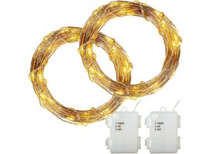 4048821770623 - Voltronic - 2Set 200 led Lichterkette Draht warmweiß Batt