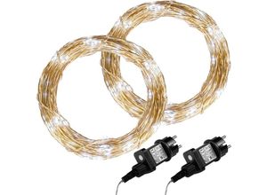 4048821770678 - 2Set 200 led Lichterkette Draht kaltweißAdapter - Voltronic