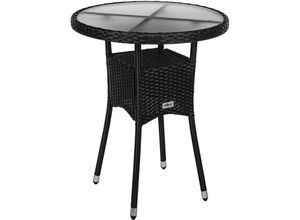 4048821842641 - Beistelltisch Polyrattan rund 60 cm schwarz - Stilista