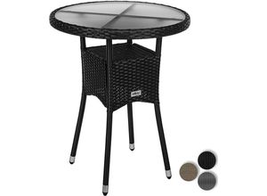 4048821900303 - Beistelltisch Polyrattan rund 80 cm schwarz - Stilista