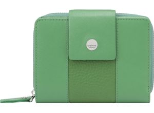 4048835121404 - Geldbörse Querformat Leder uni für Damen grün