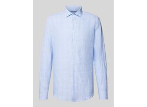 4048872607916 - Slim Fit Leinenhemd mit Glencheck-Muster