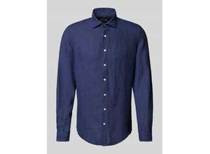 4048872798645 - Slim Fit Business-Hemd aus Leinen mit Kentkragen