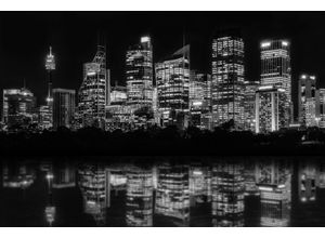 4049009067856 - Acrylglasbild QUEENCE Hochhäuser Bilder Gr B H T 120 cm x 80 cm x 24 cm schwarz Acrylglasbilder Hochhäuser New York Nacht Wanddeko Lichter