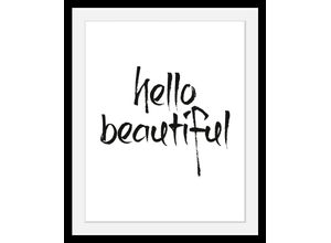 4049009067917 - Bild QUEENCE hello beautiful Bilder Gr B H T 50 cm x 70 cm x 3 cm schwarz Kunstdrucke Bilder in 3 Größen gerahmt