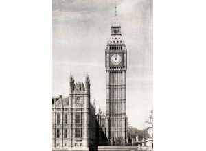 4049009076612 - Acrylglasbild QUEENCE Big Ben Bilder Gr B H T 80 cm x 120 cm x 24 cm schwarz Acrylglasbilder Bilder