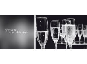 4049009081487 - Leinwandbild QUEENCE Champagne Bilder Gr B H T 100 cm x 40 cm x 2 cm schwarz Leinwandbilder Bilder 2er-Set