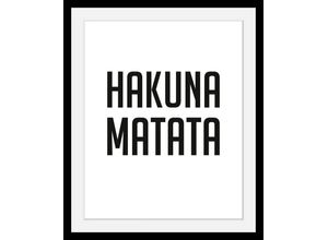 4049009098089 - Bild QUEENCE Hakuna Matata Bilder Gr B H T 40 cm x 50 cm x 3 cm schwarz Kunstdrucke Bilder in 3 Größen gerahmt