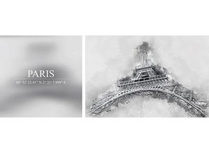 4049009153689 - Leinwandbild QUEENCE Paris Bilder Gr B H T 100 cm x 40 cm x 2 cm bunt Leinwandbilder Bilder 2er-Set