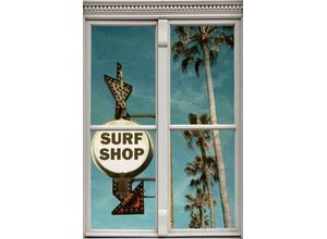 4049009354109 - Wandsticker QUEENCE Surf Shop Wandtattoos Gr B H T 40 cm x 60 cm x 01 cm Geographie blau Wandtattoos und Wandsticker