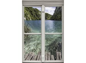 4049009358008 - Wandsticker QUEENCE Fische blau B40cm H60cm T01cm Wandtattoos Wandsticker Wandbild selbstklebend 3D Fenster