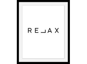 4049009359548 - Bild QUEENCE Relax Bilder Gr B H T 50 cm x 70 cm x 3 cm schwarz Kunstdrucke Bilder in 3 Größen gerahmt