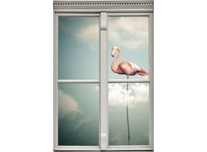 4049009435860 - Wandsticker QUEENCE Flamingo Wandtattoos Gr B H T 40 cm x 60 cm x 01 cm Tiere rosa Wandtattoos Tiere
