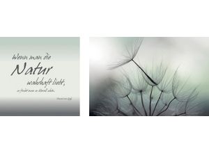 4049009599012 - Leinwandbild QUEENCE Natur Bilder Gr B H T 100 cm x 40 cm x 2 cm grau Leinwandbilder Bilder 2er-Set