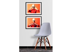 4049009831099 - Bild QUEENCE Reiterbraut Bilder Gr B H 70 cm x 50 cm Wandbild Frau Querformat 1 St orange Bild Kunstdruck Bilder mit Rahmen