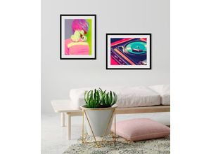 4049009832690 - Bild QUEENCE Punk-Queen Bilder Gr B H 50 cm x 70 cm Wandbild Frau Hochformat 1 St rosa Bild Kunstdruck Bilder mit Rahmen