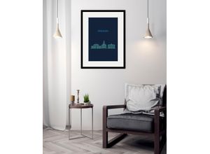 4049009838340 - Bild QUEENCE Dresden Sightseeing Bilder Gr B H 50 cm x 70 cm Wandbild Städte Hochformat 1 St blau Bild Kunstdruck Bilder mit Rahmen