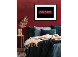 4049009838760 - Bild QUEENCE COLOGNE LIGHTS Bilder Gr B H 70 cm x 50 cm Wandbild Städte Querformat 1 St rot Bild Kunstdruck Bilder mit Rahmen