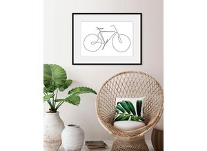 4049009840831 - Bild QUEENCE I want to ride my bicycle Bilder Gr B H 70 cm x 50 cm Wandbild Querformat 1 St weiß Bild Kunstdruck Bilder mit Rahmen