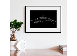 4049009840985 - Bild QUEENCE Flipper Bilder Gr B H 70 cm x 50 cm Wandbild Querformat 1 St schwarz Bild Kunstdruck Bilder mit Rahmen