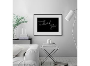 4049009841197 - Bild QUEENCE Thank you Bilder Gr B H 70 cm x 50 cm Wandbild Querformat 1 St schwarz Bild Kunstdruck Bilder mit Rahmen