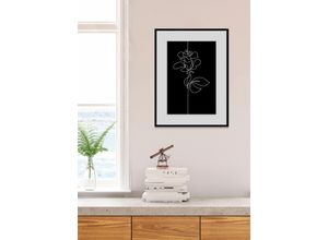 4049009841760 - Bild QUEENCE Elena Bilder Gr B H 50 cm x 70 cm Wandbild Blumen Hochformat 1 St schwarz Bild Kunstdruck Bilder mit Rahmen