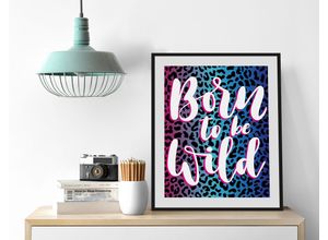 4049009842248 - Bild QUEENCE Born to be Wild Bilder Gr B H 50 cm x 70 cm Wandbild Hochformat 1 St lila Bild Kunstdruck Bilder mit Rahmen