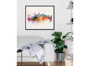 4049009842484 - Bild QUEENCE Skyline Color Splash Bilder Gr B H 70 cm x 50 cm Wandbild Städte Querformat 1 St bunt Bild Kunstdruck Bilder mit Rahmen