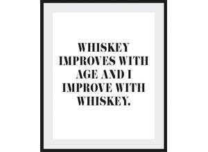 4049009842750 - Bild QUEENCE WHISKEY Bilder Gr B H 50 cm x 70 cm Wandbild Hochformat 1 St weiß Bild Kunstdruck Bilder mit Rahmen