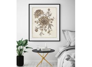 4049009843719 - Bild QUEENCE Rosalie Bilder Gr B H 50 cm x 70 cm Wandbild Blumen Hochformat 1 St grau Bild Kunstdruck Bilder mit Rahmen