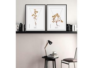 4049009844495 - Bild QUEENCE Potentilla fruticosa Bilder Gr B H 50 cm x 70 cm Wandbild Hochformat 1 St braun Bild Kunstdruck Bilder mit Rahmen