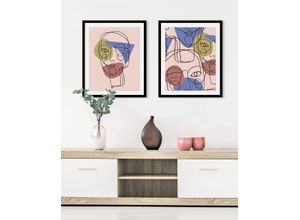 4049009844761 - Bild QUEENCE Pastella Bilder Gr B H 50 cm x 70 cm Wandbild Abstrakt Hochformat 1 St rosa Bild Kunstdruck Bilder mit Rahmen