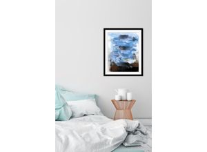 4049009847960 - Bild QUEENCE Angelina Bilder Gr B H 40 cm x 50 cm Wandbild Abstrakt Hochformat 1 St blau Bild Kunstdruck Bilder mit Rahmen