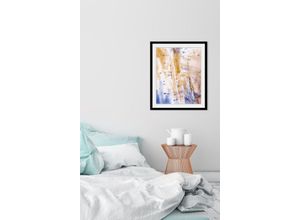 4049009848035 - Bild QUEENCE Louis Bilder Gr B H 50 cm x 70 cm Wandbild Abstrakt Hochformat 1 St goldfarben Bild Kunstdruck Bilder mit Rahmen