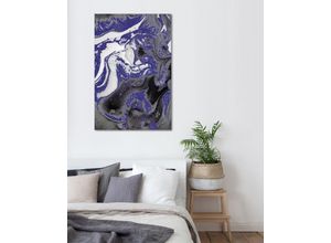 4049009858645 - Acrylglasbild QUEENCE Abstrakte Kunst Bilder Gr B H T 50 cm x 75 cm x 24 cm Acrylglasbild blau Acrylglasbilder Bilder in Marmor-Optik