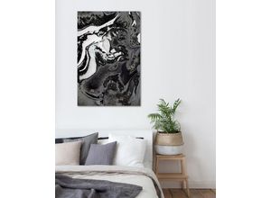 4049009858706 - Acrylglasbild QUEENCE Abstrakte Kunst Bilder Gr B H T 50 cm x 75 cm x 24 cm Acrylglasbild schwarz Acrylglasbilder Bilder in Marmor-Optik