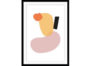 4049009891475 - Bild QUEENCE Sebastian Bilder Gr B H 50 cm x 60 cm Wandbild Abstrakt Hochformat bunt (orange rosa gelb) Kunstdrucke gerahmt Figuren Abstrakt