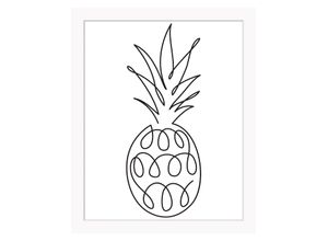 4049009895572 - Bild QUEENCE Juliane Bilder Gr B H 50 cm x 60 cm Wandbild Ananas Hochformat schwarz-weiß (schwarz weiß) Kunstdrucke gerahmt Ananas