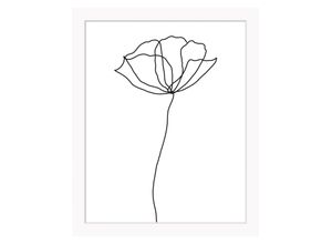 4049009895909 - Bild QUEENCE Susanne Bilder Gr B H 50 cm x 60 cm Wandbild Blumen Hochformat schwarz-weiß (schwarz weiß) Kunstdrucke Rose gerahmt