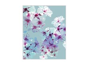 4049009897149 - Bild QUEENCE Nadine Bilder Gr B H 50 cm x 70 cm Wandbild Blumen Hochformat lila (weiß) Kunstdrucke Blumen gerahmt