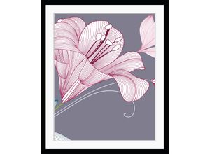 4049009898542 - Bild QUEENCE Alma Bilder Gr B H 30 cm x 40 cm Wandbild Blumen Hochformat rosa (rosa lila) Kunstdrucke Blumen gerahmt