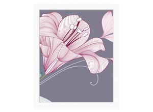 4049009898580 - Bild QUEENCE Alma Bilder Gr B H 40 cm x 50 cm Wandbild Blumen Hochformat rosa (rosa lila) Kunstdrucke Blumen gerahmt