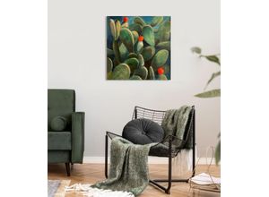 4049009918745 - Leinwandbild QUEENCE Cactus de Felanitx Bilder Gr B H 90 cm x 90 cm Pflanzen quadratisch 1 St grün Bild Acrylglasbilder Bilder