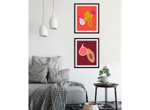 4049009919797 - Bild QUEENCE Neele Bilder Gr B H 50 cm x 70 cm Wandbild Hochformat 1 St orange Bild Kunstdruck Bilder mit Rahmen