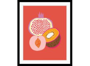 4049009921233 - Bild QUEENCE Franka Bilder Gr B H 50 cm x 60 cm Wandbild Obst Hochformat bunt (coral orange) Kunstdrucke Obst gerahmt