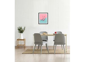 4049009922049 - Bild QUEENCE Damian Bilder Gr B H 50 cm x 70 cm Wandbild Hochformat 1 St rosa Bild Kunstdruck Bilder mit Rahmen