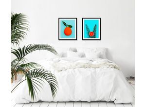 4049009922346 - Bild QUEENCE Sean Bilder Gr B H 50 cm x 70 cm Wandbild Hochformat 1 St orange Bild Kunstdruck Bilder mit Rahmen