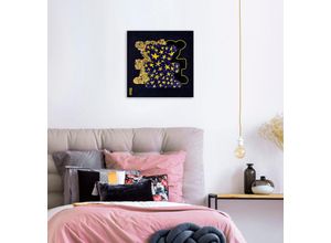 4049009925026 - Leinwandbild QUEENCE Bears IV Bilder Gr B H 60 cm x 60 cm Bär quadratisch 1 St goldfarben Leinwandbilder Bilder