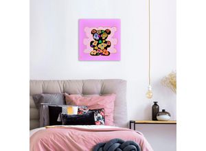 4049009925088 - Leinwandbild QUEENCE Bears VII Bilder Gr B H 60 cm x 60 cm quadratisch 1 St rosa Leinwandbilder Bilder